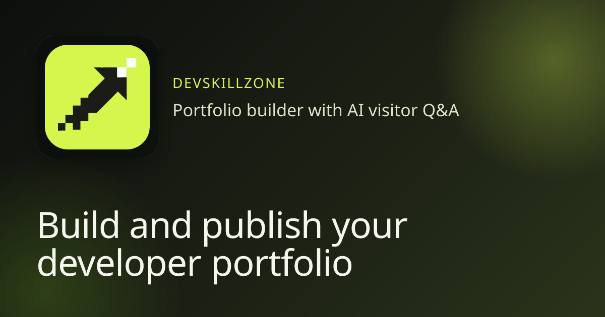 DevSkillZone - Developer Portfolio Builder With AI